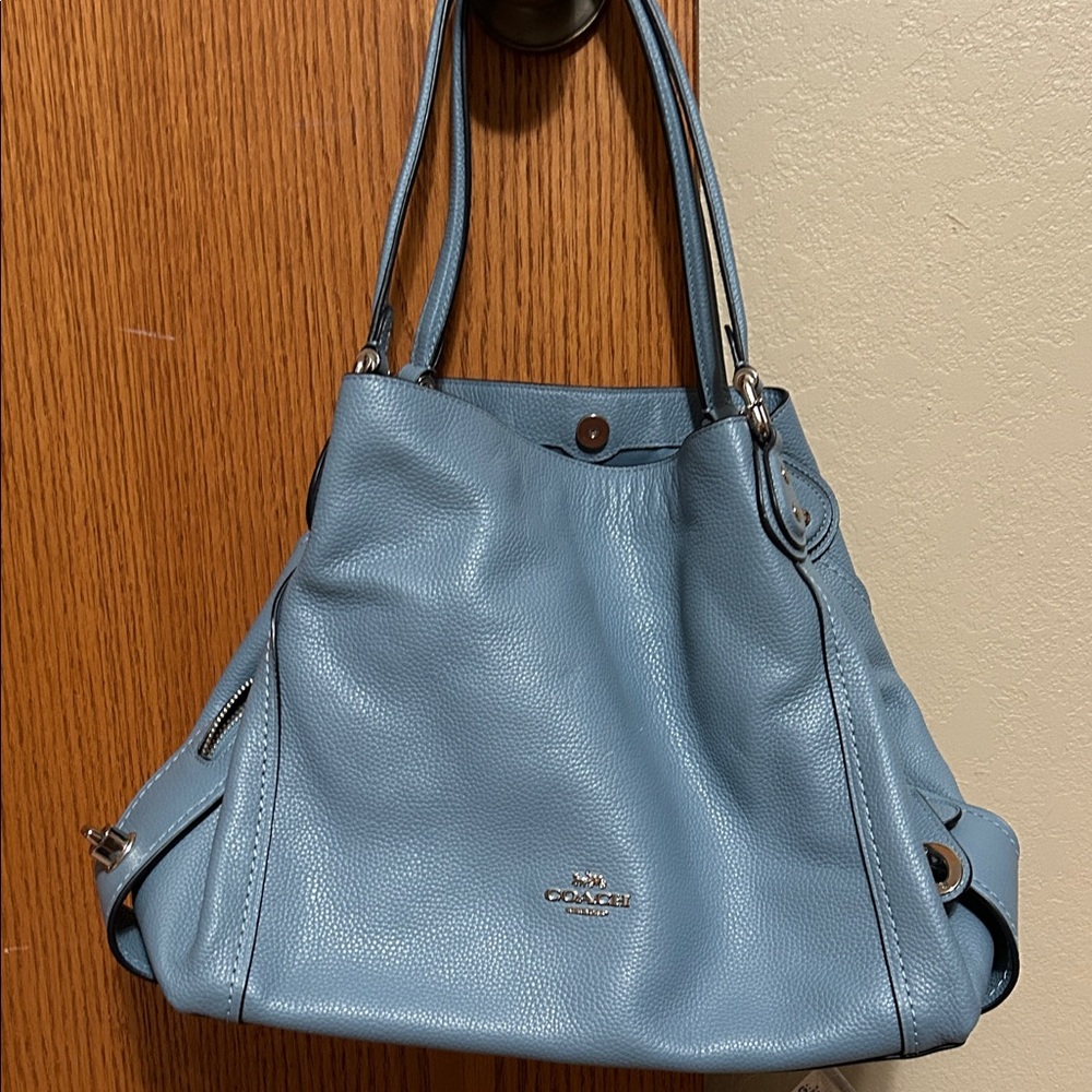 Coach Light Blue Leather Shoulder Bag